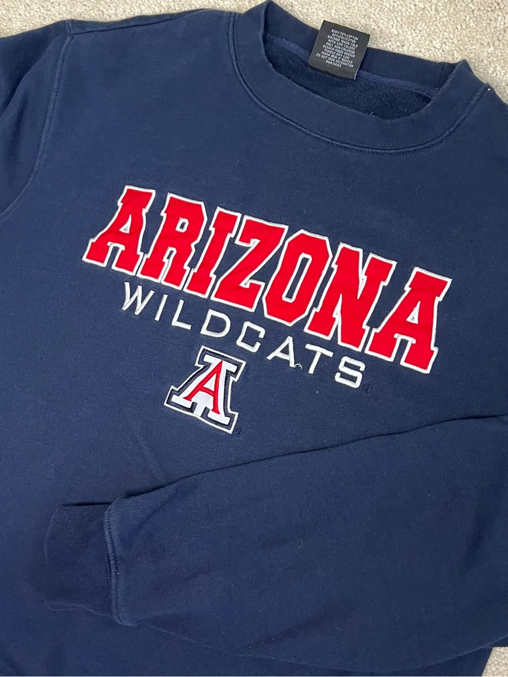 Colosseum Navy NCAA Arizona Wildcats Crewneck Sweatshirt Gameday Medium